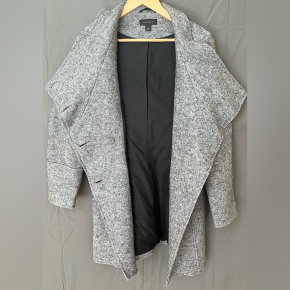 Halogen Women's Grey Wool Asymmetric Peacoat Jacket - Picture 3 of 7